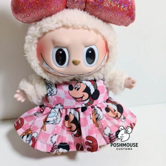 Disney Mickey Holiday Christmas Dress with Oversized Bow Labubu Outfit - Picture 3 of 6